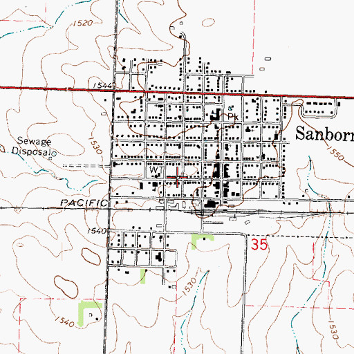 Topographic Map of Siouxland Farmers Co-op Elevator, IA