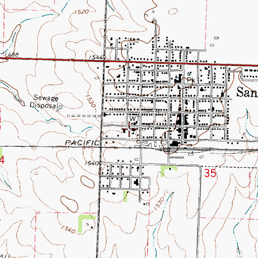 Topographic Map of Sanborn Christian School, IA