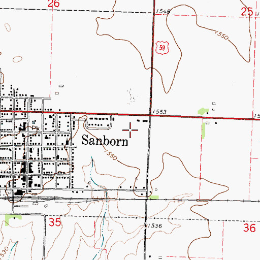 Topographic Map of Cornerstone United Reformed Church, IA