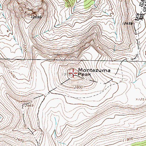 Topographic Map of Montezuma Peak, CO