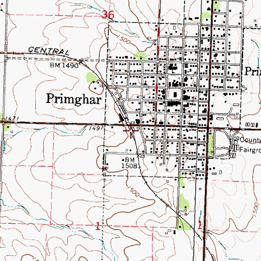 Topographic Map of Nicholson and Edwards Grain Company Elevator, IA