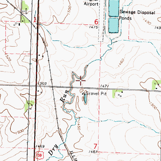 Topographic Map of Tjossem Park Campground, IA