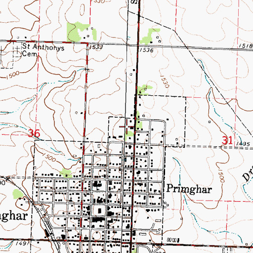 Topographic Map of Primghar Care Center, IA