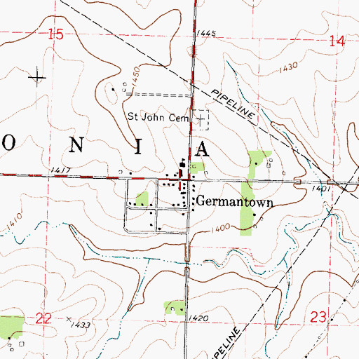 Topographic Map of Saint Johns Lutheran Church, IA