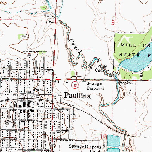 Topographic Map of Mill Creek Family Practice, IA