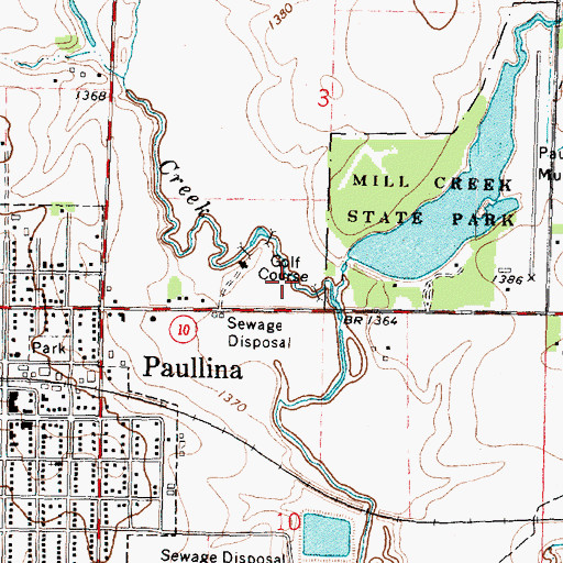 Topographic Map of Legion Country Club, IA