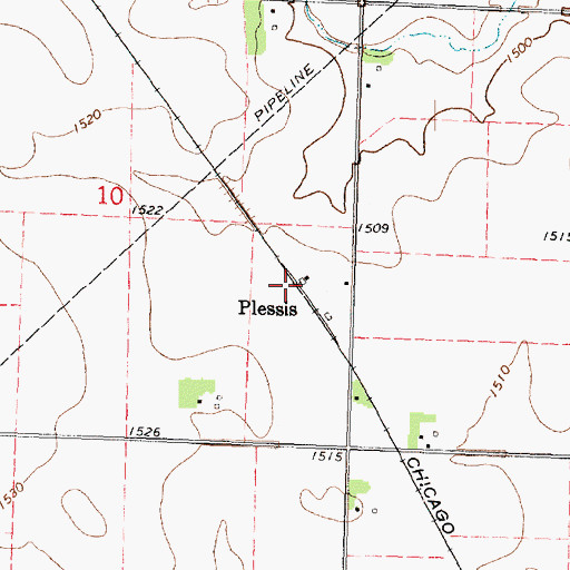 Topographic Map of Pleissis Elevator Incorporated Elevator, IA