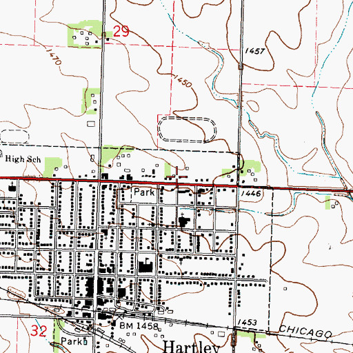 Topographic Map of Sweeney Chiropractic Clinic, IA
