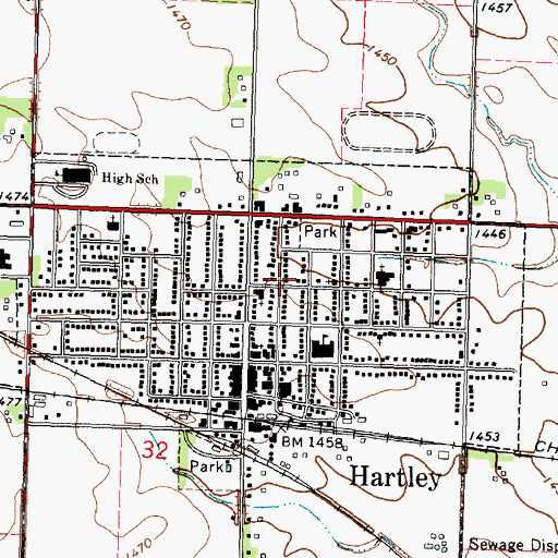 Topographic Map of Hartley Chiropractic Center, IA