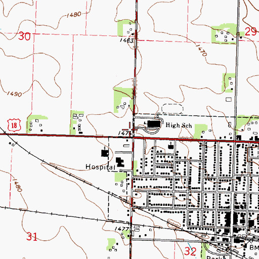 Topographic Map of United Methodist Church, IA