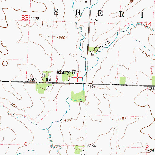 Topographic Map of Baum Post Office (historical), IA