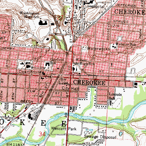 Topographic Map of Sanford Museum and Planetarium, IA