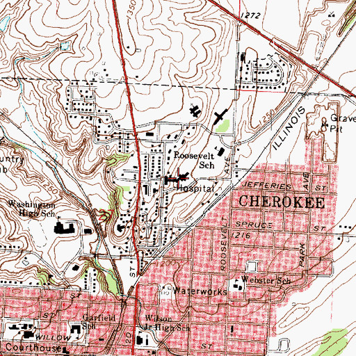 Topographic Map of Cherokee Regional Medical Center, IA