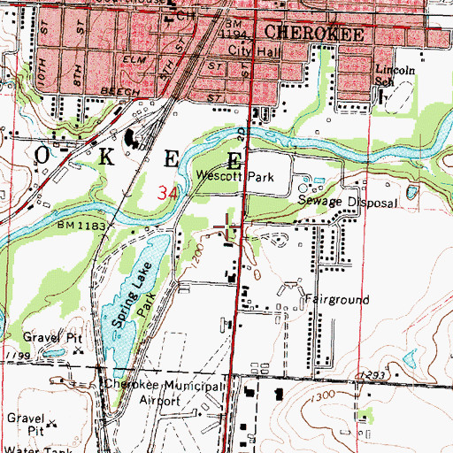 Topographic Map of Kennedy Chiropractic Office, IA