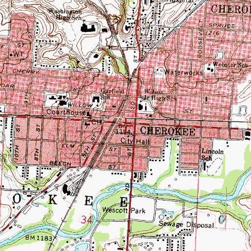 Topographic Map of Saint Lukes Gordon Recovery Center, IA