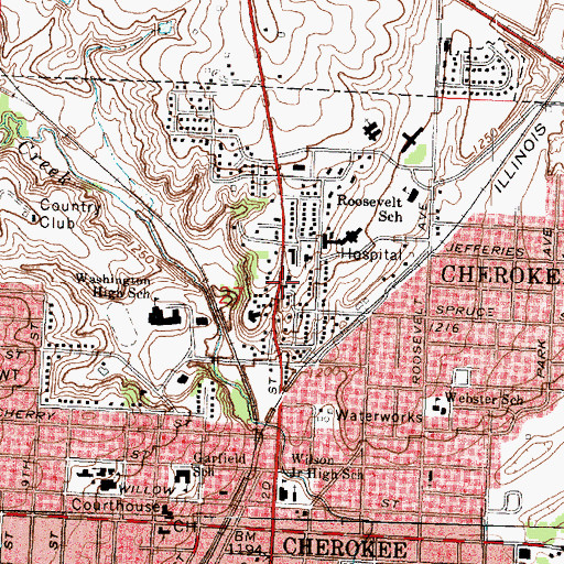 Topographic Map of Grace Baptist Church, IA