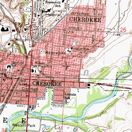 Topographic Map of Trinity Lutheran Church, IA