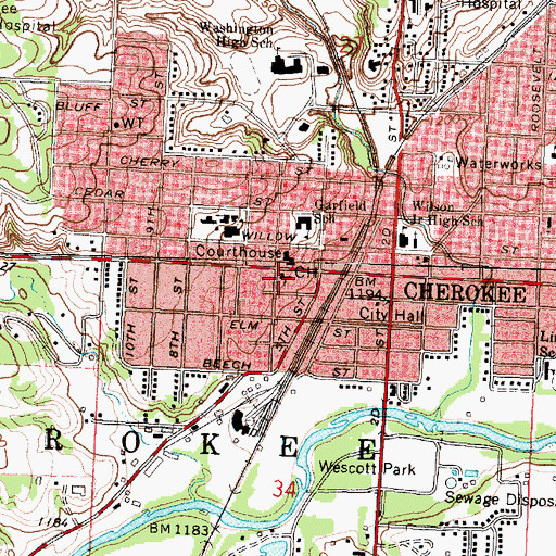 Topographic Map of Saint Pauls United Methodist Church, IA