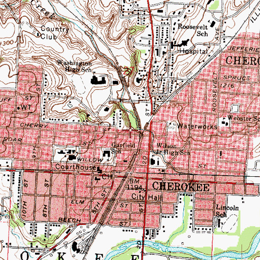 Topographic Map of Assembly of God Breath of Life Church, IA