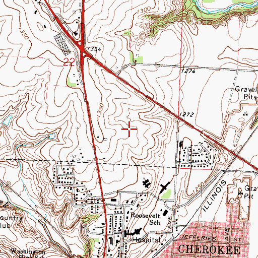 Topographic Map of Sam Doupe Ball Complex, IA