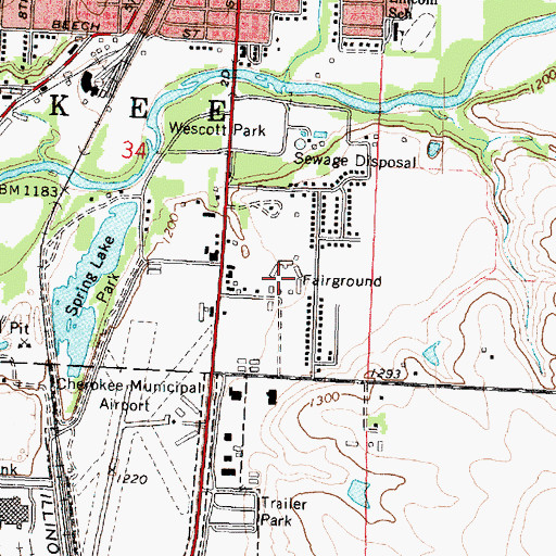 Topographic Map of Cherokee County Fairground, IA