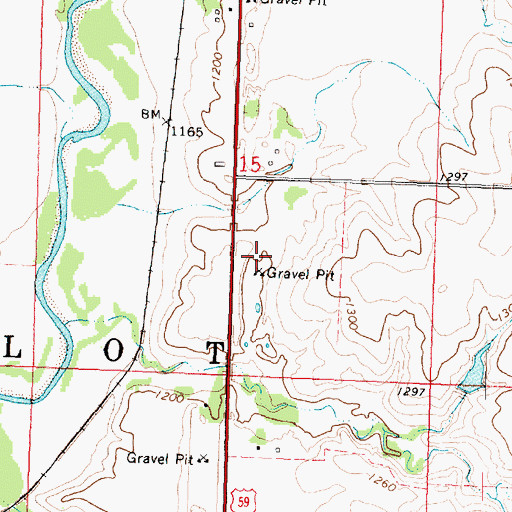Topographic Map of Pilot Rock Lookout Historical Marker, IA