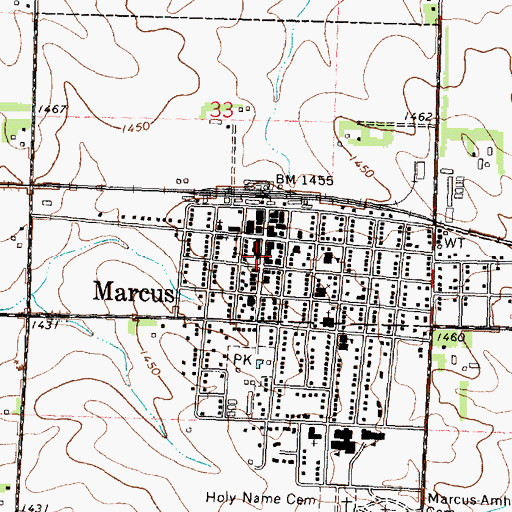 Topographic Map of Marcus Clinic Floyd Valley Hospital, IA