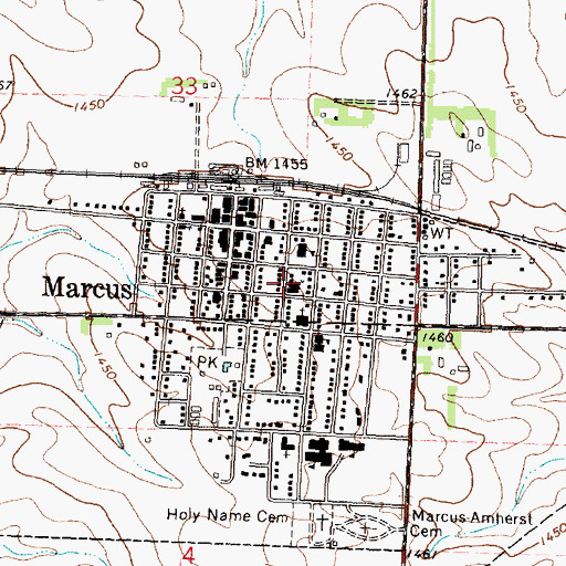 Topographic Map of Peace Lutheran Church, IA