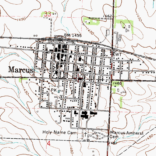 Topographic Map of Holy Name Catholic Church, IA