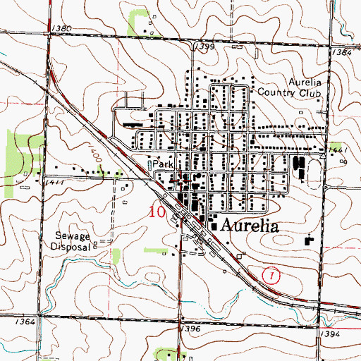 Topographic Map of Aurelia Medical Clinic, IA