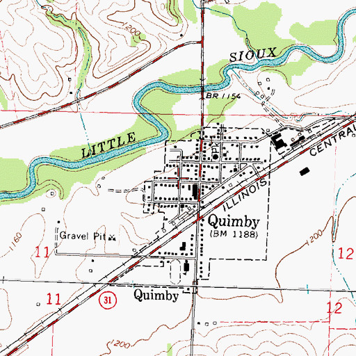 Topographic Map of Quimby Post Office, IA