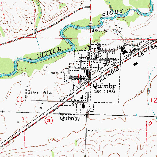 Topographic Map of Quimby Baptist Church, IA