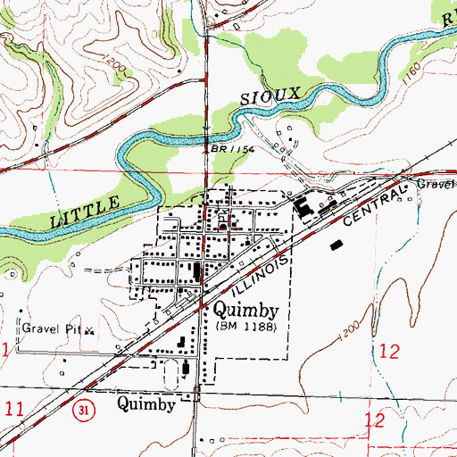 Topographic Map of Methodist Church, IA