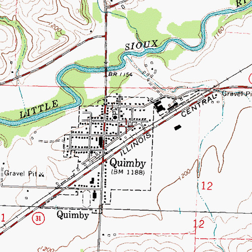 Topographic Map of Saint Johns Catholic Church, IA