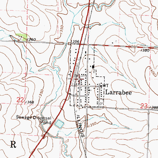 Topographic Map of Larrabee Post Office, IA