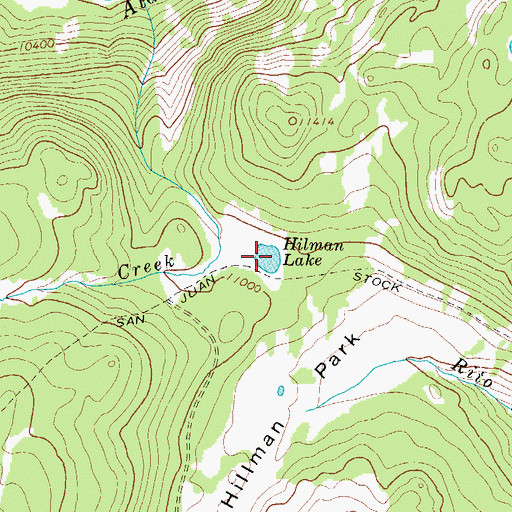 Topographic Map of Hilman Lake, CO