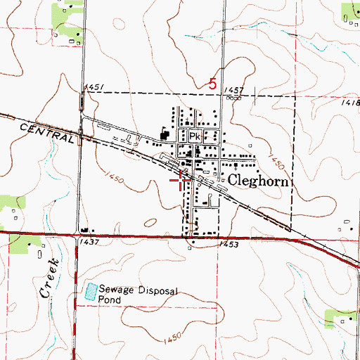 Topographic Map of Cleghorn, IA