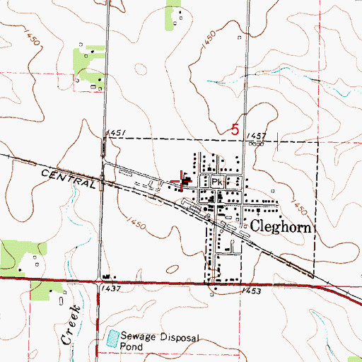 Topographic Map of Marcus - Meriden - Cleghorn Elementary School, IA