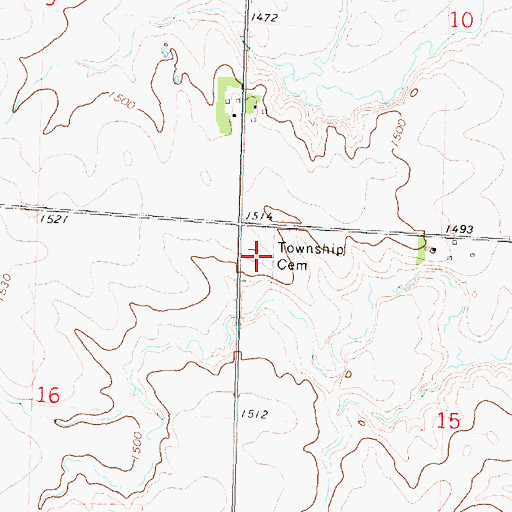 Topographic Map of Baker Township Cemetery, IA