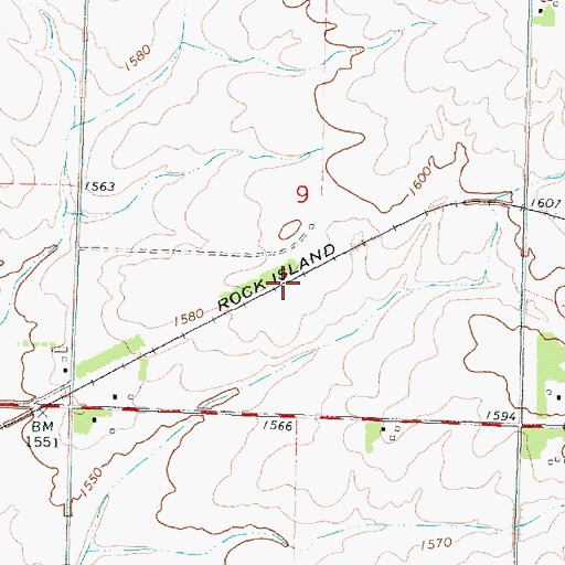 Topographic Map of Winkel Memorial Trail, IA