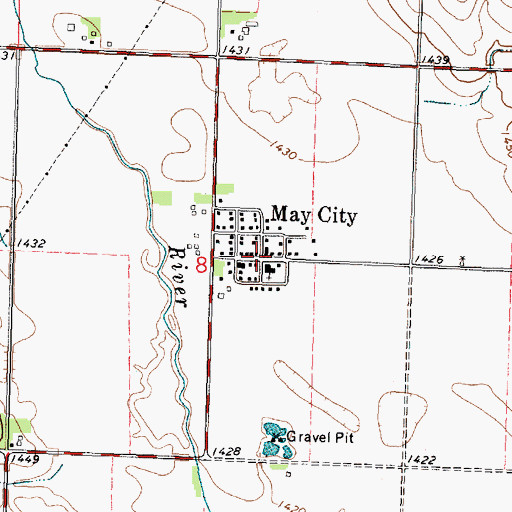 Topographic Map of May City Post Office (historical), IA