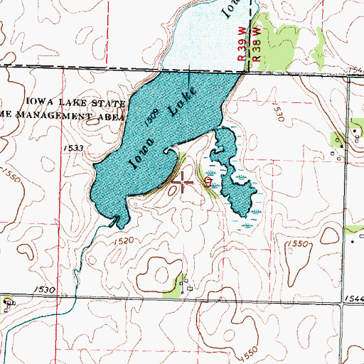 Topographic Map of Iowa Lake Park, IA