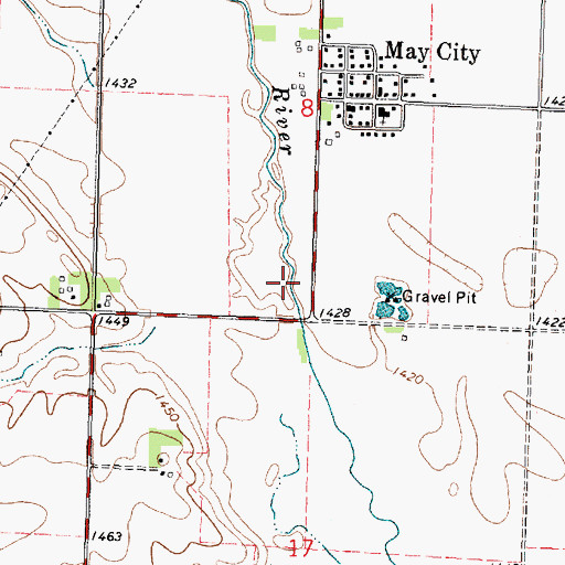 Topographic Map of Swanson Wildlife Area, IA
