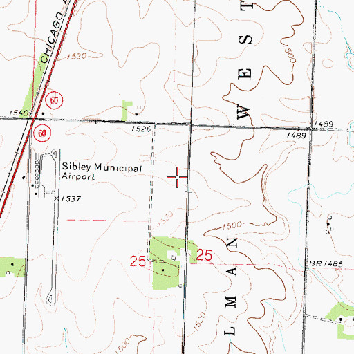 Topographic Map of Wheeler Wildlife Refuge, IA