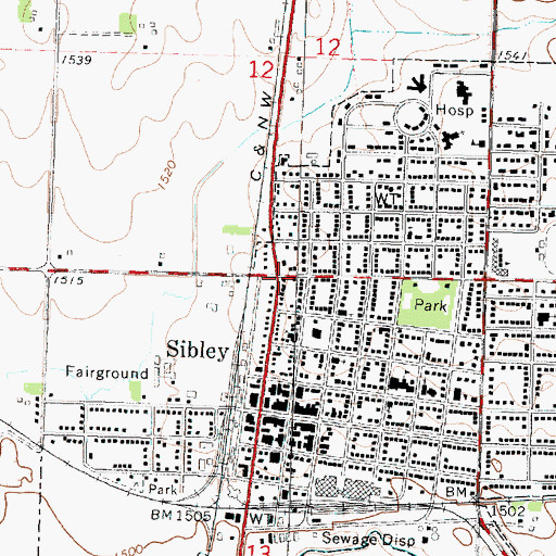 Topographic Map of Wiese Chiropractic Office, IA