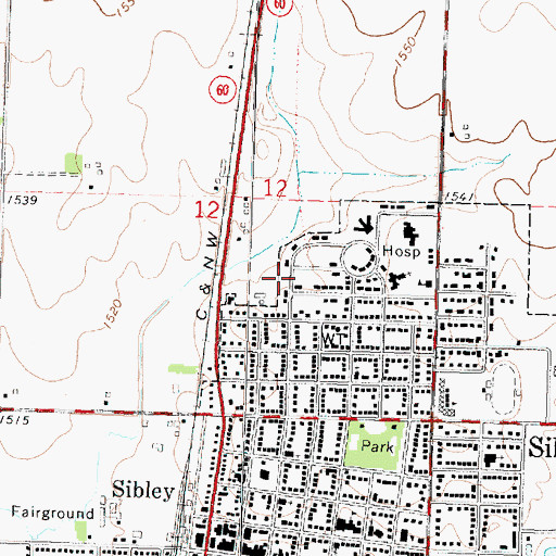Topographic Map of Christian Reformed Church, IA