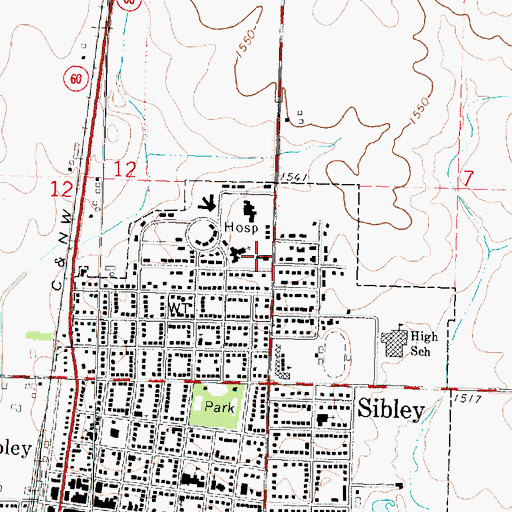 Topographic Map of Trinity Lutheran Church, IA