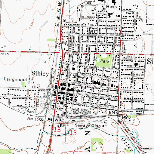 Topographic Map of United Church of Christ, IA