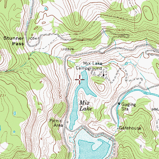 Topographic Map of Mix Lake, CO