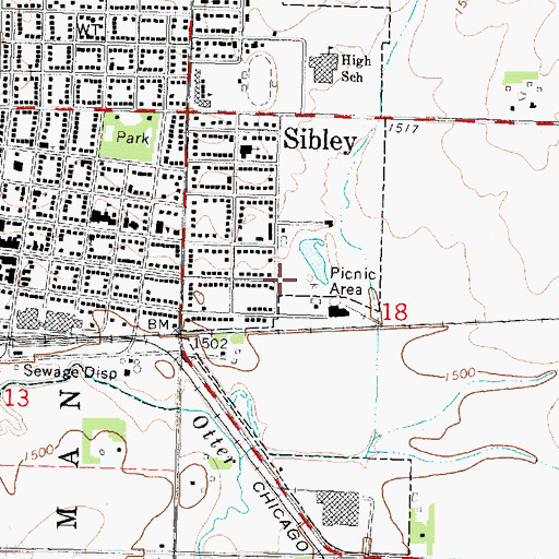 Topographic Map of Robinson Park, IA